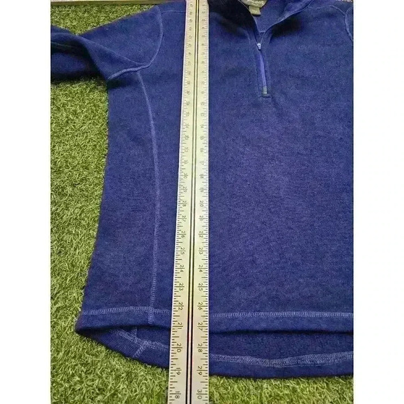 Eddie Bauer Mens XL Long Sleeve Half Zip Pullover Blue Fleece Sweater Shirt - Picture 6 of 7